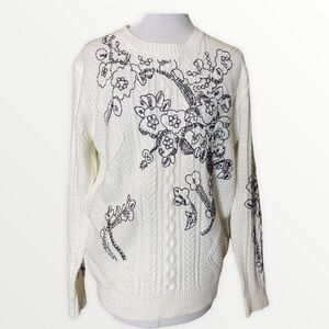 Woven Heart Embroidered Sweater. Size Small